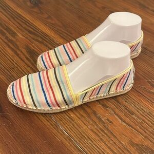 NEW Talbots Multi Horizons Izzy Slip-on Striped Canvas Espadrilles Sz 7.5 Preppy